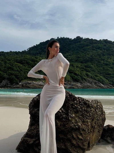 Vestido Maxi Estella Translúcido